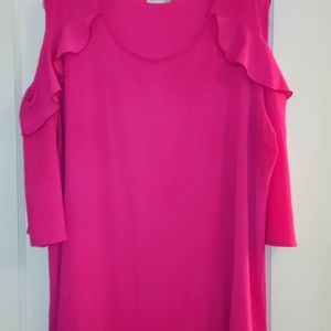 Hot pink open shoulder blouse